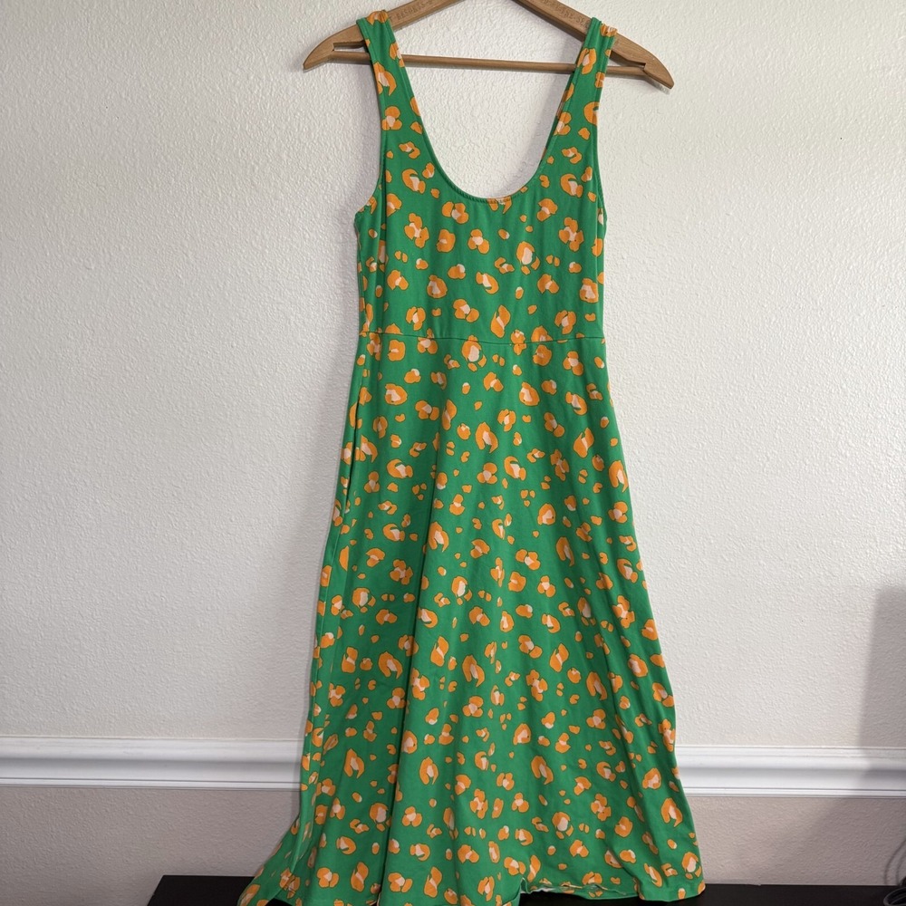 Tabitha Brown for Target Midi‎ Dress Womens XS Green Leopard Print Sleeveless